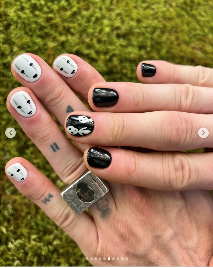 Machine Gun Kelly (who has his own line of nail polish) got into the holiday spirit and showed off his nails on Instagram