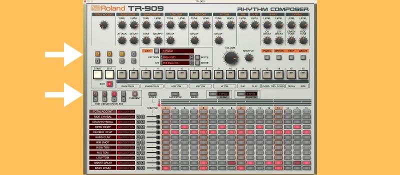 how to use a 909 drum machine variations and patterns