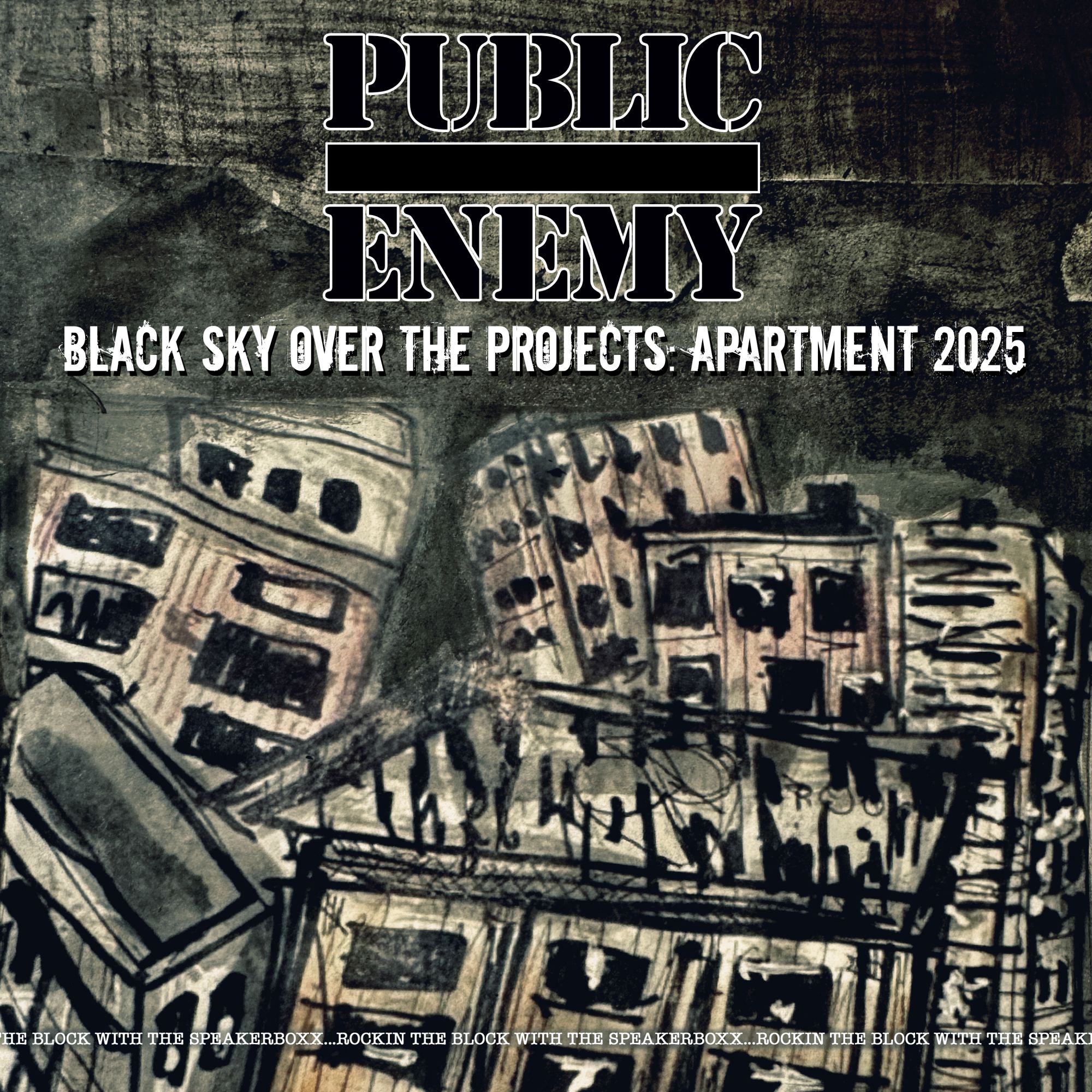 Public Enemy's 'Black Sky Over The Projects: Apartment 2025' album artwork