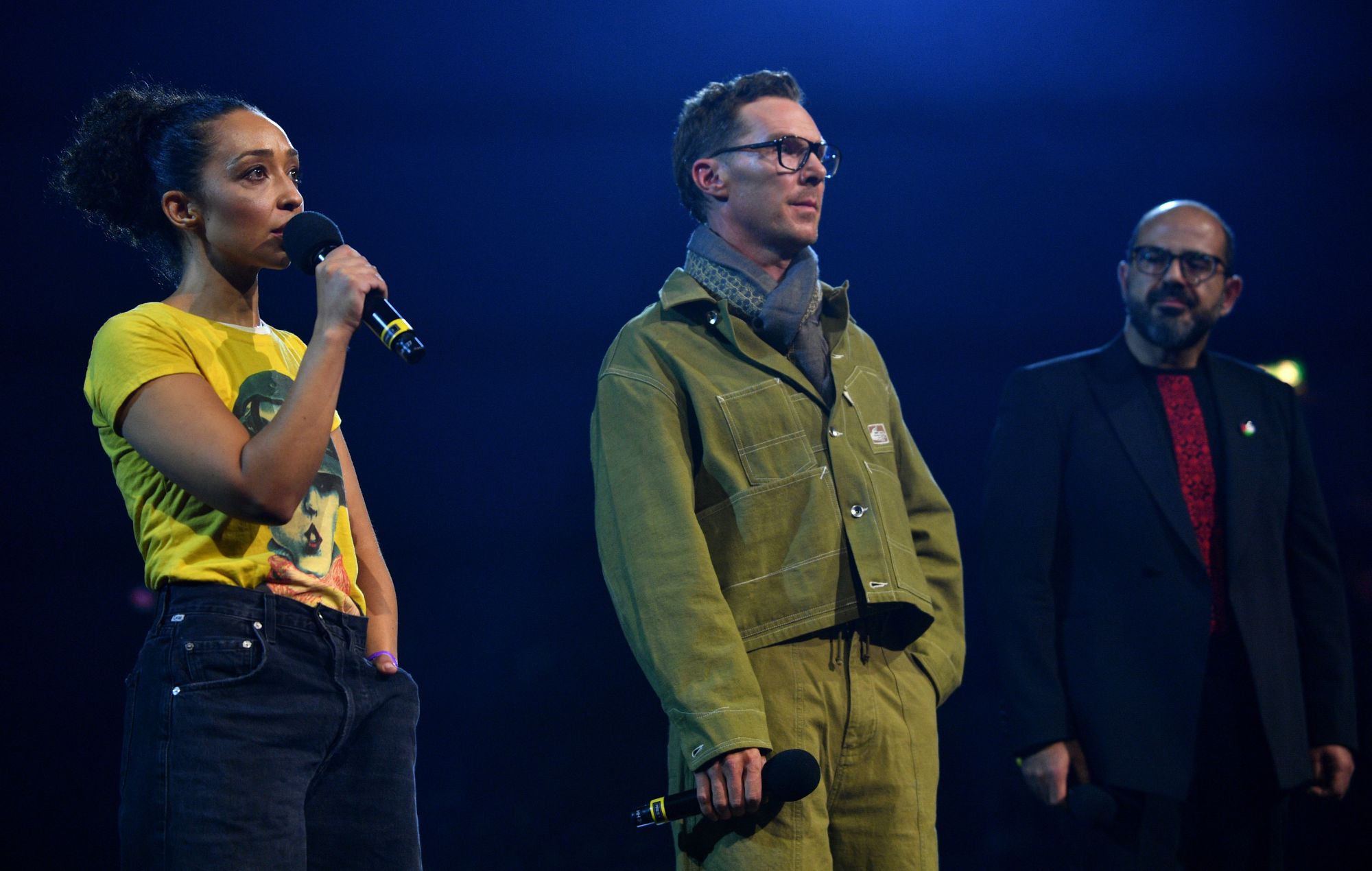 Ruth Negga, Benedict Cumberbatch and Amer Hlehel speak at 'Together For Palestine'