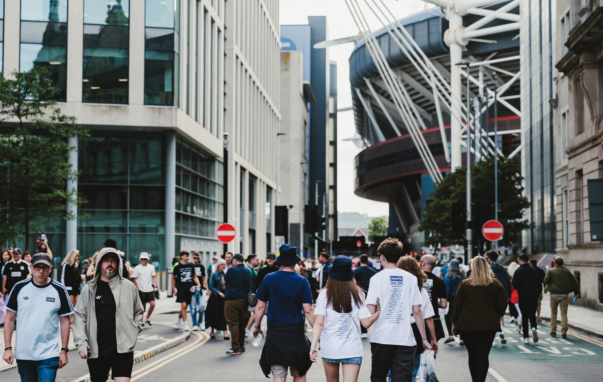 The crowd at the first stop of the Oasis Live 25 reunion tour in Cardiff, Wales on July 4, 2025. Credit: Andy Ford for NME
